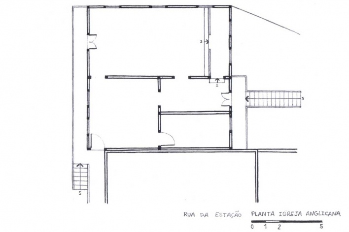 Planta da Igreja Anglicana de Paranapiacaba<br />Desenho de Gustavo Rodrigues Secco 