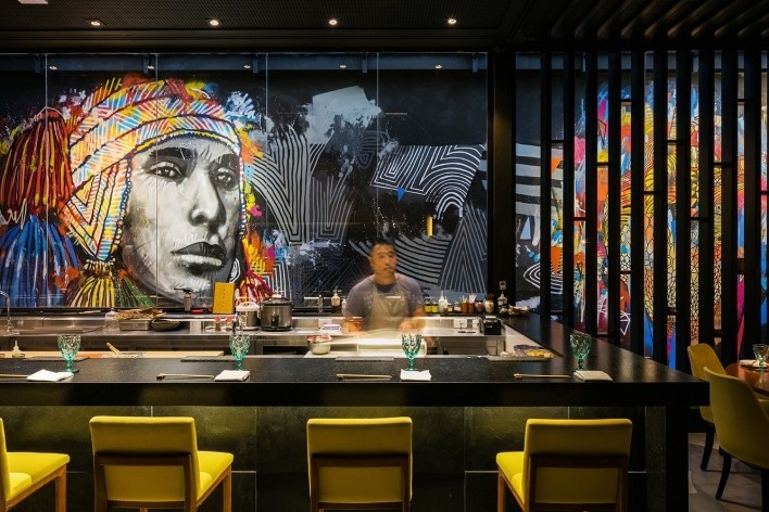 Restaurante Imakay, São Paulo SP Brasil, 2019. Arquitetos Alberto Barbour e Alexandre Liba / Urdi Arquitetura<br />Foto Nelson Kon 