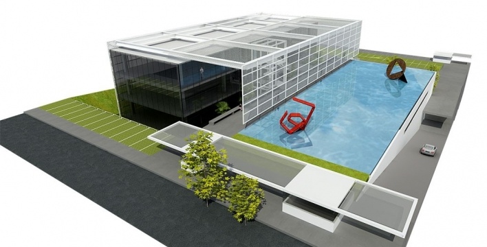 Perspectiva externa<br />Desenho do escritório 