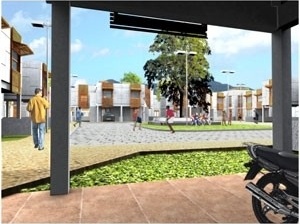 O espaço central conformado pelas vilas é um lugar de encontro entre os seus moradores<br />Imagem dos autores do projeto 