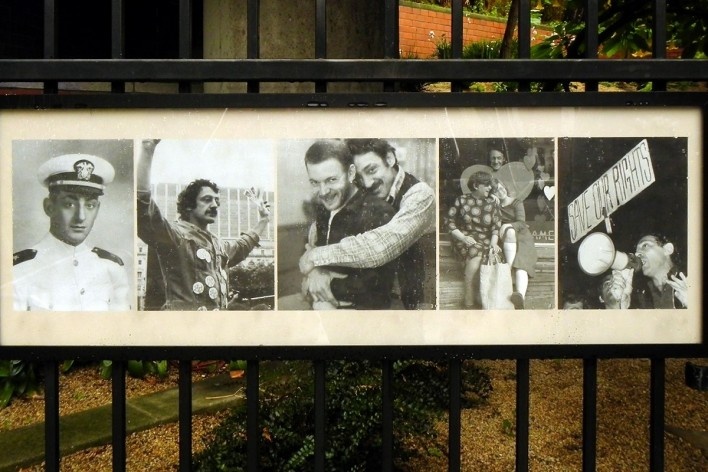 Harvey Milk Plaza, Castro. Detalhe do pequeno memorial, onde o ícone é humanizado: (ex-)militar, ativista, companheiro, político e, sobretudo, cidadão<br />Foto Maria Carolina Maziviero, 05/04/2014 