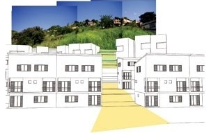 Perspectiva Pedestre<br />Imagem dos autores do projeto 
