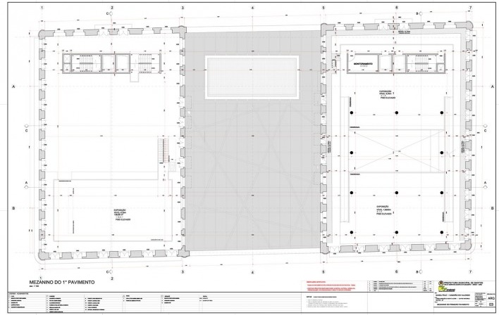 Arquiteto Ney Caldatto, Museu Pelé. Santos, 2014. Planta mezanino do primeiro pavimento