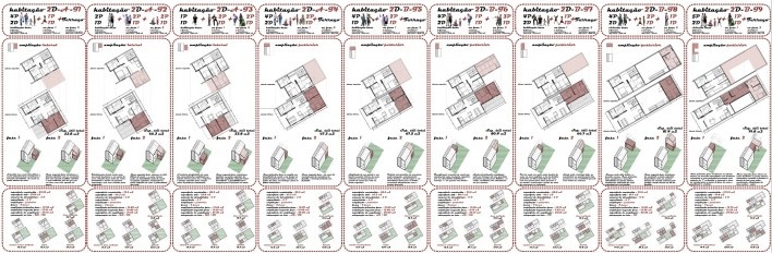 Configurações 2D.Concurso Habitação para Todos_CDHU. Categoria Sobrados - 1º lugar.<br />Autores do projeto  [equipe vencedora]