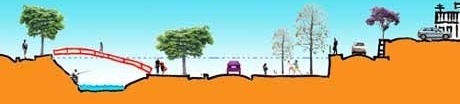 Áreas alagáveis do Parque Sapucaí<br />Imagem dos autores do projeto 