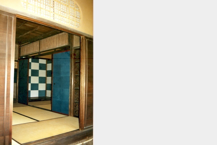 Vila Imperial de Katsura, padrão Ichimatsu do papel de parede e do fusuma na casa de chá<br />Foto Maria do Carmo Maciel Di Primio 