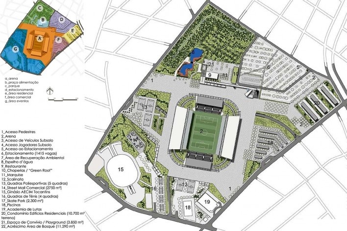 Arena Pantanal, implantação do projeto do espaço multiuso, adequado às necessidade reais da cidade para depois da Copa, Cuiabá MT. Arquiteto Sergio Coelho [GCP Arquitetos]