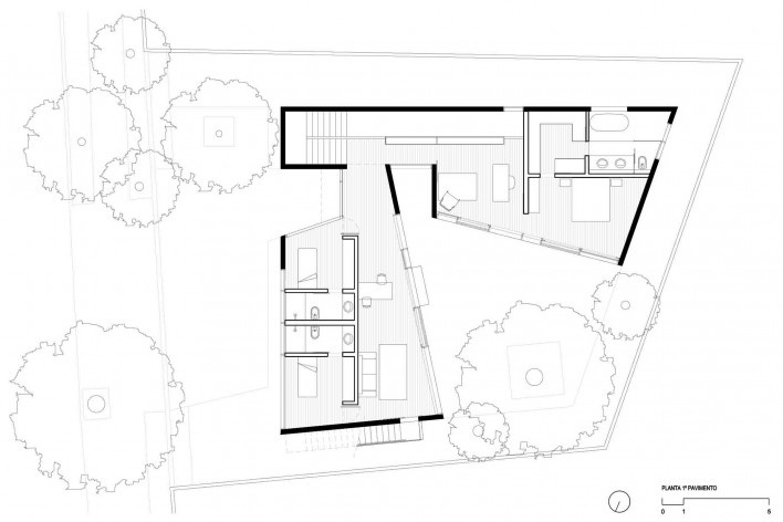 Casa 239, planta 1o pavimento, São Paulo SP, 2012. Una Arquitetos<br />Imagem divulgação 