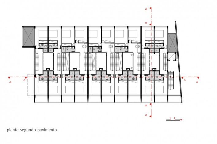 Estúdios Ouro Preto, planta segundo pavimento, Sete Lagoas MG Brasil, 2016. Arquitetos Carlos Alberto Maciel e Ulisses Mikhail Jardim Itokawa / Arquitetos Associados<br />Imagem divulgação  [Acervo Arquitetos Associados]