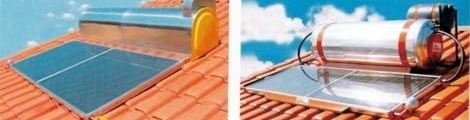 Exemplos de aquecimento solar de água<br />Imagem dos autores do projeto 