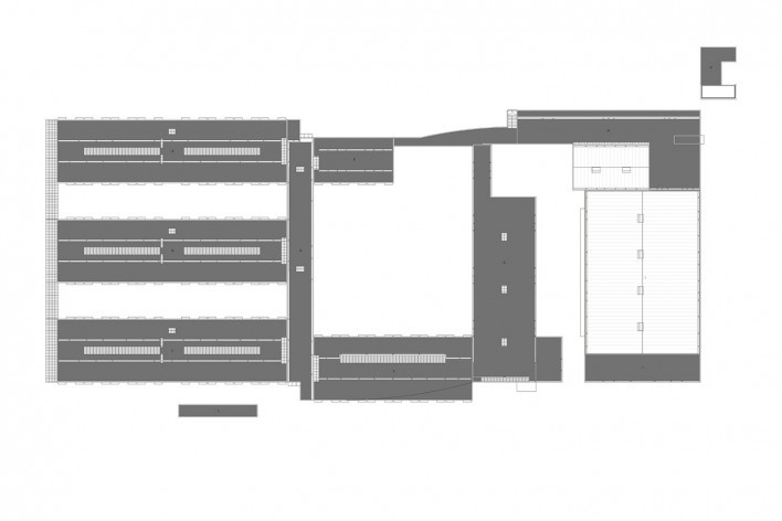 Escola Gaspar Frutuoso, planta cobertura, Ribeira Grande, Azores, Portugal, 2016. Arquiteto Carlos Almeida Marques<br />Imagem divulgação  [Acervo Arquiteto Carlos Almeida Marques]