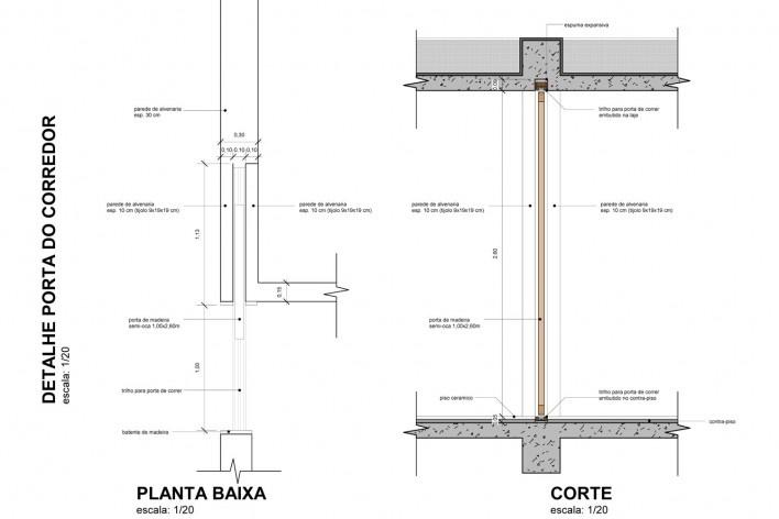 Detalhe porta do corredor<br />Otra Arquitetura 