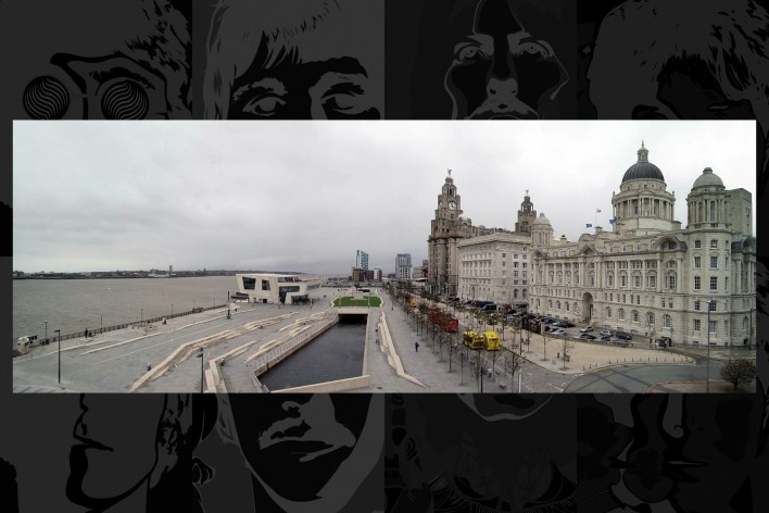 Reurbanização da área portuária e o Liver Building com sua torre do relógio com as esculturas dos pássaros liverbird no alto (símbolos de Liverpool)<br />Foto Victor Hugo Mori 