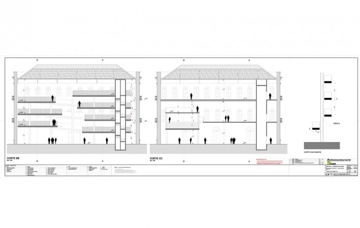 Arquiteto Ney Caldatto, Museu Pelé. Santos, 2014. Cortes transversais
