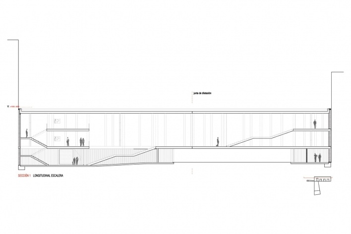 CEIP Ferrer i Guardia, corte 1, Granollers. Arq. Jordi Badia, 2006<br />Studio BAAS 