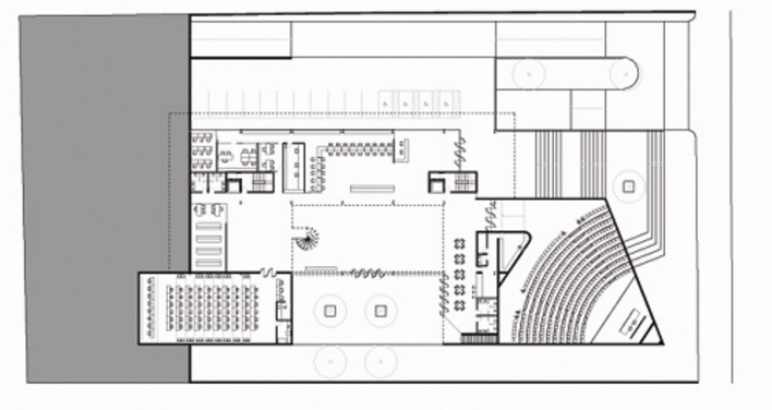 Planta nível 199.50<br />Desenho do escritório 