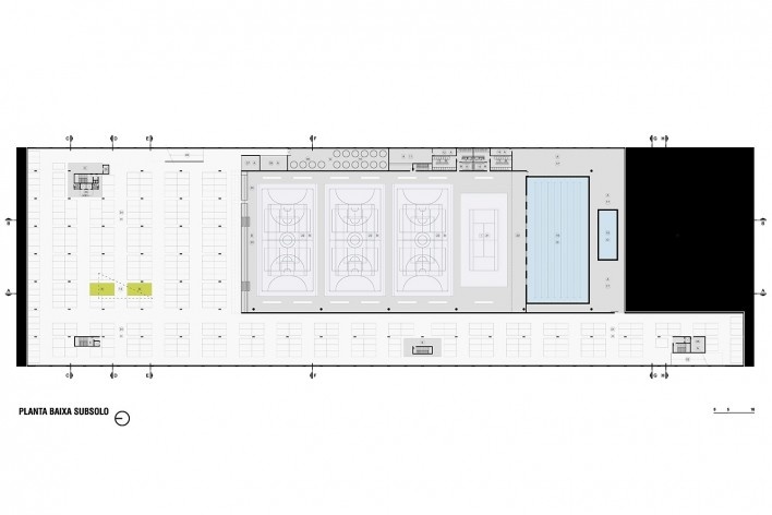 Campus Igara UFCSPA, planta subsolo. OSPA Arquitetura e Urbanismo<br />Imagem divulgação 