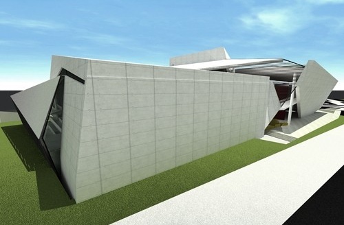 Perspectiva geral dos teatros<br />Imagem do autor do projeto 