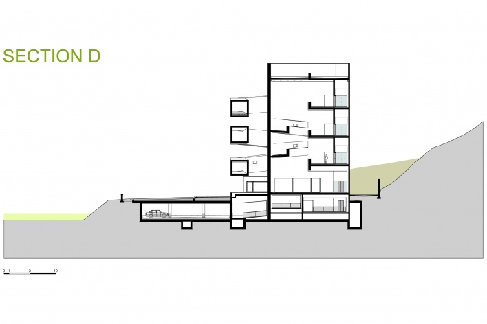 Sede da Fundação Iberê Camargo, corte D. Arquiteto Álvaro Siza, 2008<br />Desenho escritório 