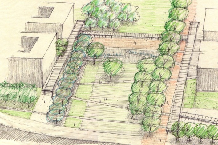 Rosa Grena Kliass Arquitetura Paisagismo, Parque da Juventude. Croquis José Luiz Brenna