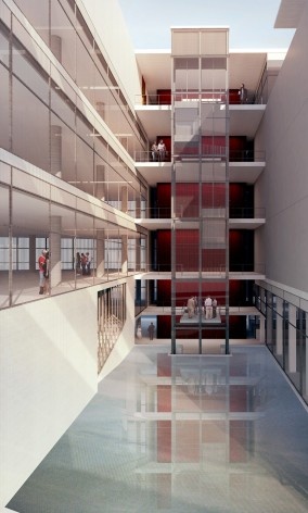 Concurso Anexo da Biblioteca Nacional, perspectiva, Rio de Janeiro, 2º lugar, arquitetos Eduardo de Almeida, Helena Ayoub, Cesar Shundi Iwamizu<br />Imagem divulgação 