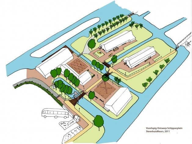 Nova entrada de Schipperplein<br />Projeto SteenhuisMeurs BV 