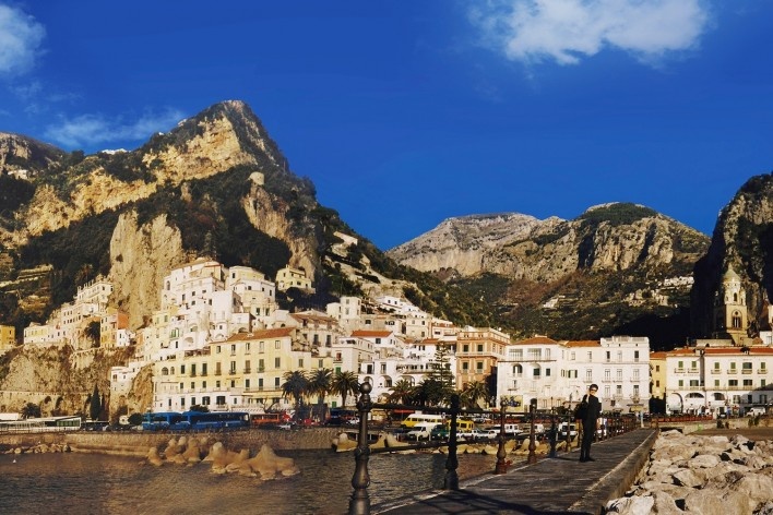 Alexandrina Mori em Amalfi, Itália, 1995<br />Foto Victor Hugo Mori 