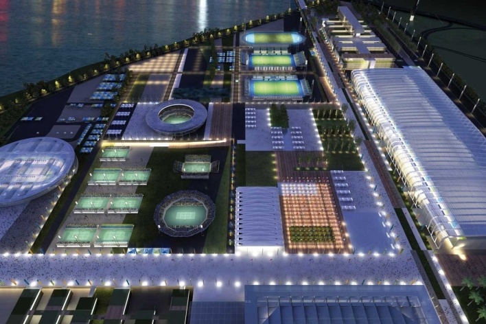Rio Olympic Park – Aerial View Night<br />Rio 2016/BCMF Arquitetos 