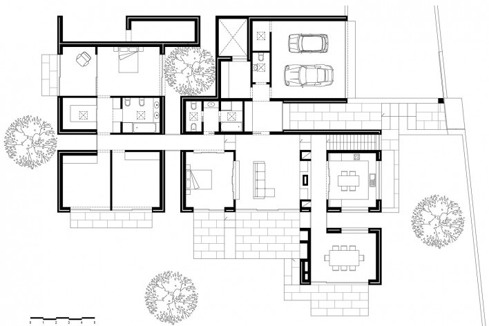 Casa na Cruz de Oliveira, planta, 2ª fase, Benedita, Portugal. Arquiteto Pedro Fonseca Jorge<br />Imagem divulgação 