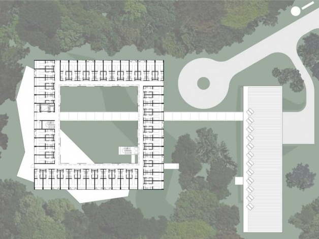 Alojamento em Campos do Jordão, plantas níveis 18.10 e 20.98, Campos do Jordão. MMBB Arquitetos, 2009<br />Desenho escritório 