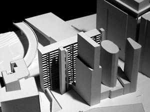 Maquete – Implantação<br />Imagem dos autores do projeto 