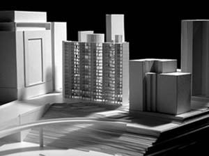 Maquete – Implantação<br />Imagem dos autores do projeto 