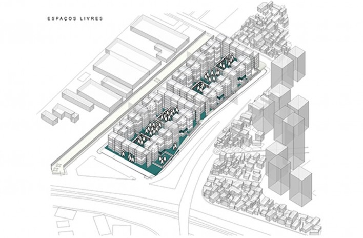 Diagrama de espaços livres<br />Biselli & Katchborian Arquitetos 