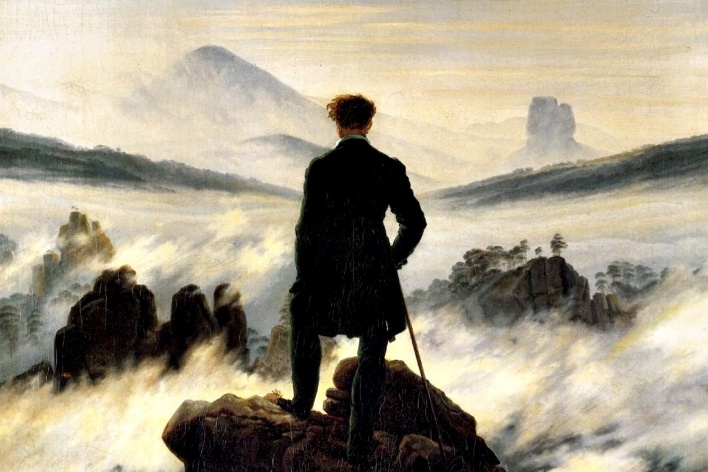 O peregrino sobre o mar de brumas, detalhe, 1817<br />Casper David Friedrich 