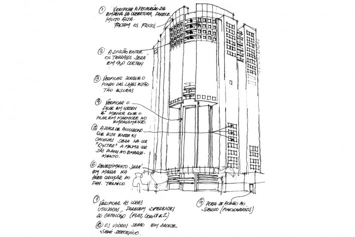 Brascan Century Plaza, croquis dos arquitetos, São Paulo. Escritório Konigsberger Vannucchi, 2000-2003 [Acervo KV]