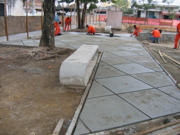 Vista do Playground em construção<br />Imagem dos autores do projeto 