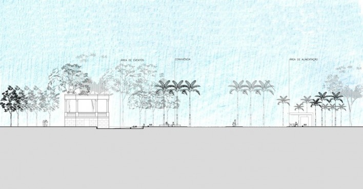 Praça da Liberdade - Releitura, corte, Escritório Dias Lagoa.