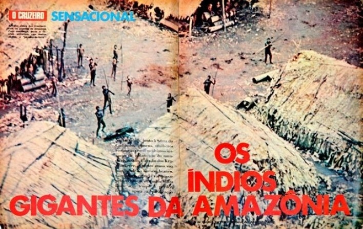 Páginas da revista "O Cruzeiro", número com a reportagem da 1ª viagem ao Xingu, Valdir Zwetsch, 1972