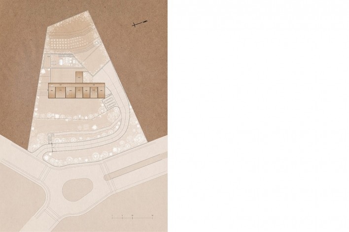 Cangahua House, rooftop plan, Pacho Salas, Tumbaco, Ecuador, 2020. Architects Felipe Muller, Gonzalo Diez, Paola Picciallo, Alvaro Borrero and Hugo Navarrete (authors) / Diez+ Muller Arquitectos<br />Imagem divulgação/disclosure image/divulgacíon  [Diez+ Muller Arquitectos]