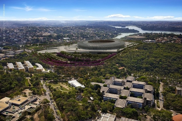 Reforma do estádio Governador Magalhães Pinto, Mineirão<br />Imagens BCMF Arquitetos / Casa Digital 