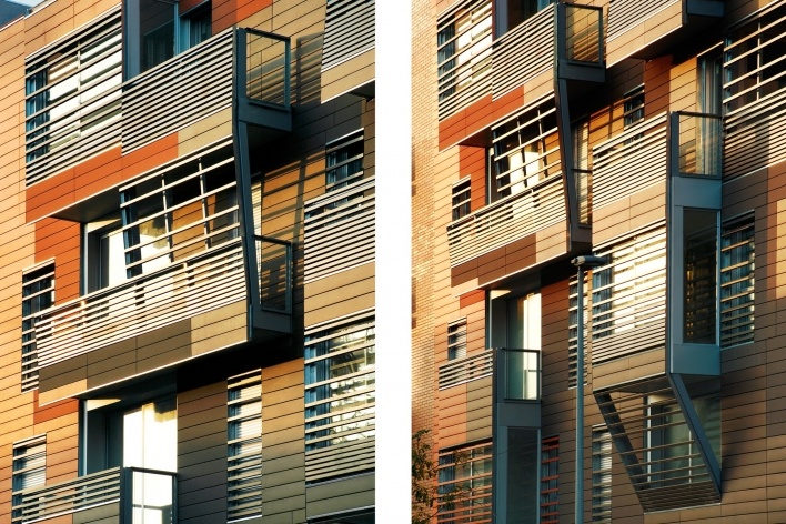 Detalhes da fachada<br />Foto Jose Hevia 