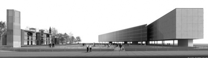 Vista praça cota 20,20<br />Imagem dos autores do projeto 