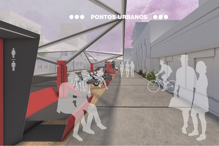 Pontos urbanos, São Paulo SP, 2021. Arquitetos Fábio Alberto Alzate Martinez e Bruno Roberto Padovano<br />Imagem divulgação  [Acervo dos arquitetos]