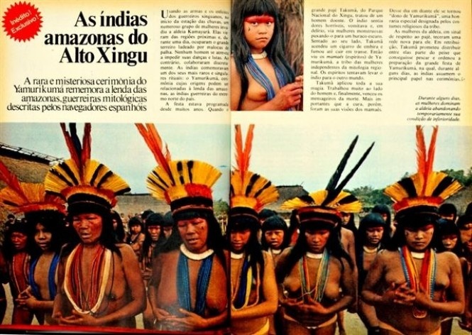 Páginas da revista "Realidade", número com a reportagem da 3ª viagem ao Xingu, Valdir Zwetsch, 1974