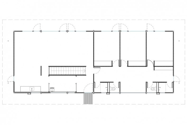 Vila Taguaí, planta piso térreo das casas 3 e 8, Carapicuiba SP, 2007-2010. Arquitetos Cristina Xavier (autora), Henrique Fina, Lucia Hashizume e João Xavier (colaboradores)