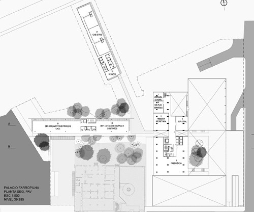 Planta Palácio Farroupilha - nível + 39.385<br />Imagem da equipe 