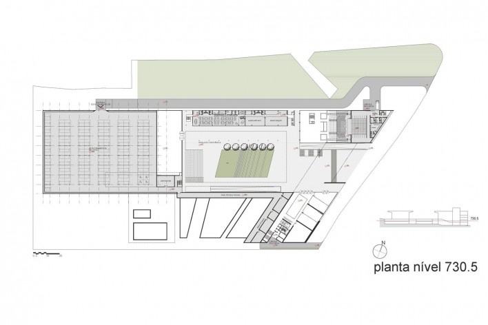 Planta nível 730.5m - Sesc Osasco