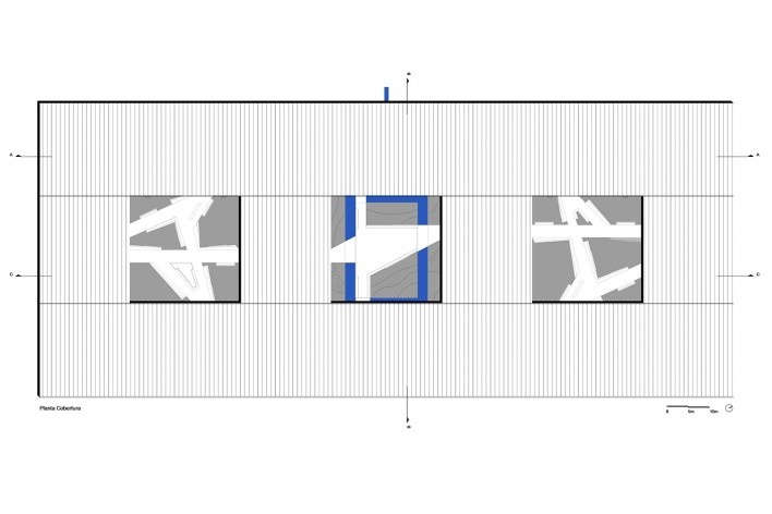 Moradas infantis, planta cobertura, Formoso do Araguaia TO, 2015. Escritórios Rosenbaum e Aleph Zero<br />Imagem divulgação 