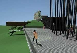 Vista a partir da Praça dos Lanceiros<br />Imagem dos autores do projeto 