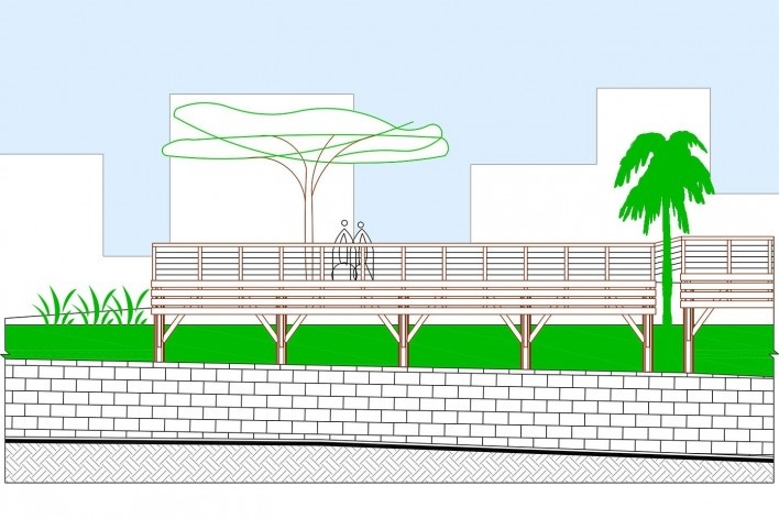 Terraço dos Resedás, elevação parcial. Douglas Piccolo e Cibele Correard Piccolo